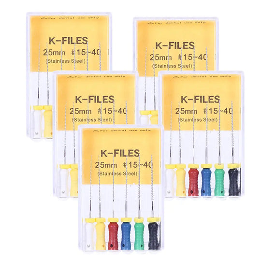 Hand K-Files Stainless Steel 25mm #15-40 Assorted 6pcs/Box MediFocal