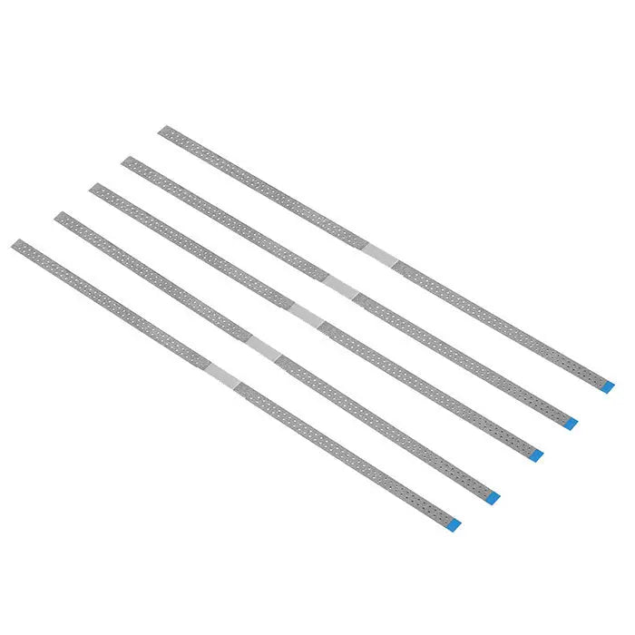 Dental Diamond Polishing Strip Stainless Steel set of 5 thin, long strips with blue tips for dental polishing and IPR system, autoclavable, varying grits for fine to medium polishing of teeth and composites