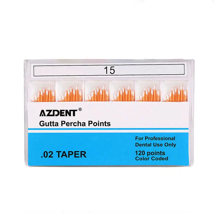 Gutta Percha Points #15 Taper Size 0.02 Color Coded 120/Box MediFocal