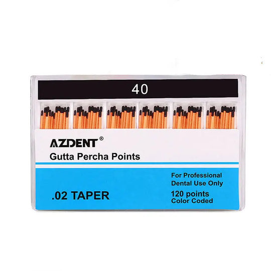 Gutta Percha Points #40 Taper Size 0.02 Color Coded 120/Box MediFocal