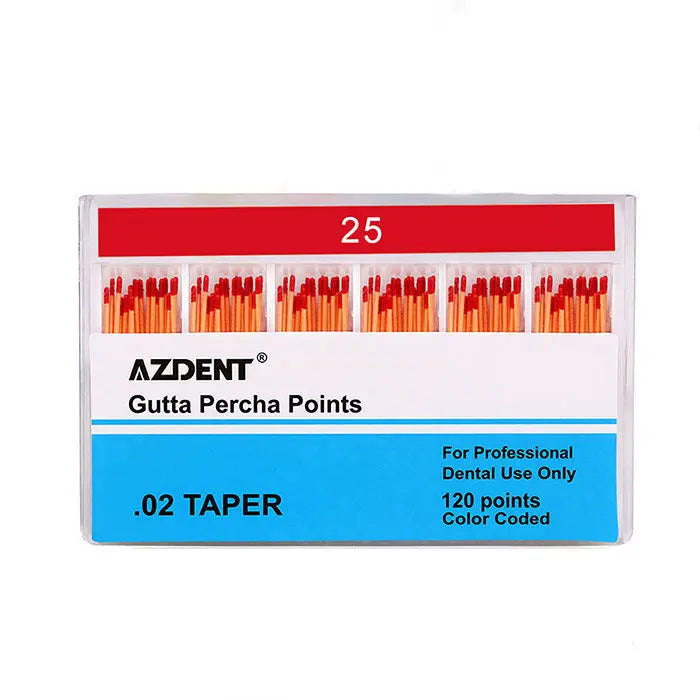 Gutta Percha Points #25 Taper Size 0.02 Color Coded 120/Box MediFocal