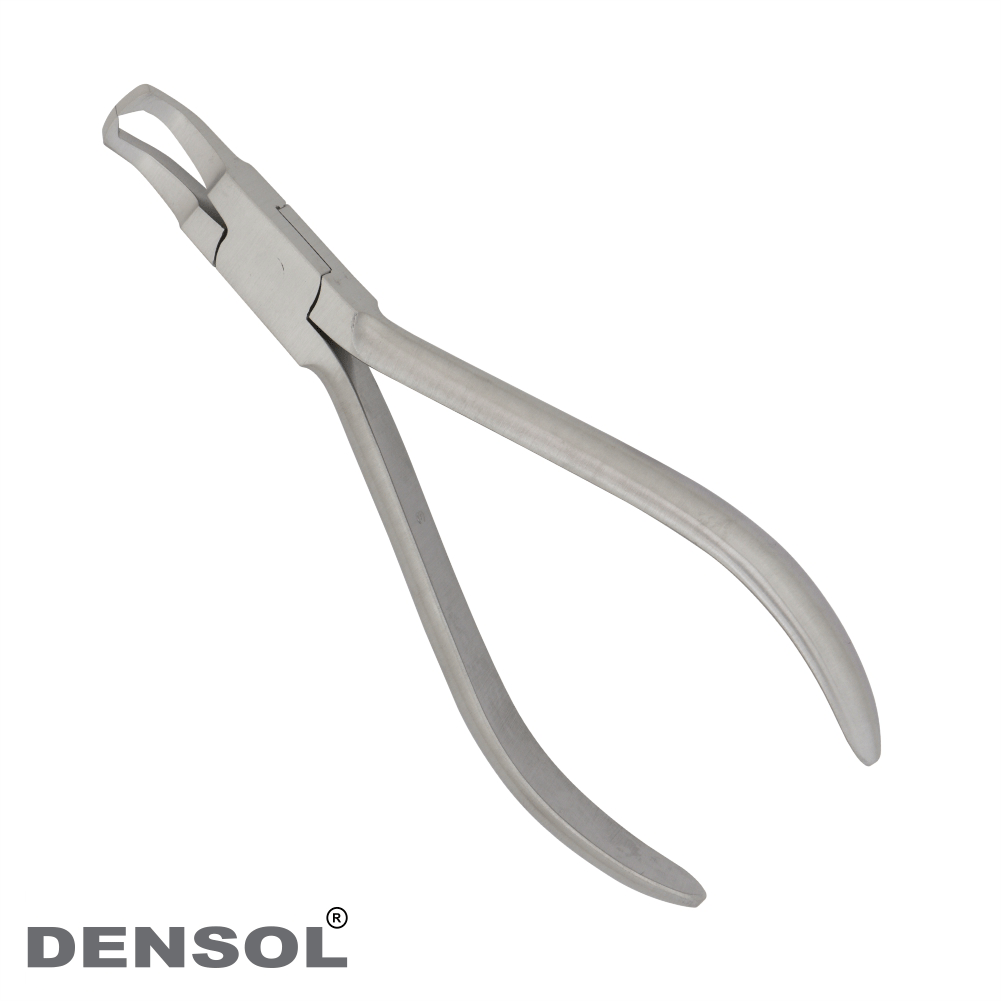 Bracket Remover Pliers Angled Premium made of stainless steel, featuring 60-degree angled tips for easy access to posterior areas. Dental tool by Densol brand, designed for efficient bracket removal in orthodontic procedures.