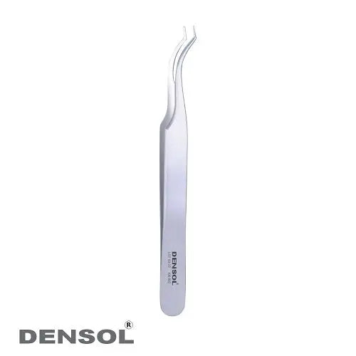 Buccal Tube Holder Tweezers 12cm: Precision orthodontic instrument with curved tip for easy access, made of high-quality stainless steel. Dentist tool for accurate placement and adjustment of buccal tubes during dental procedures. Durable and professional-grade design by Densol.