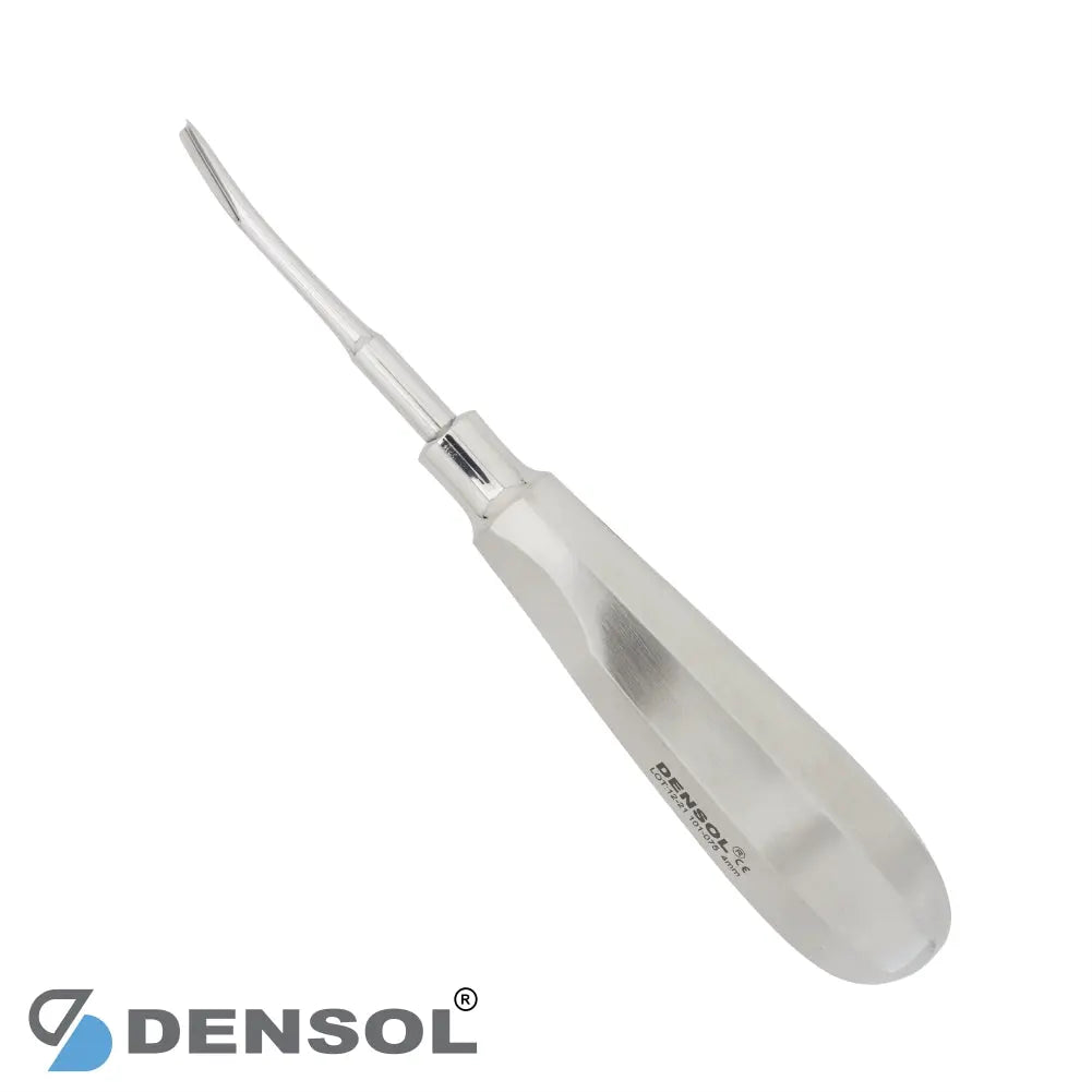 Coupland Elevator 3mm Curved #1 dental instrument with stainless steel curved tip and ergonomic white handle, designed for tooth extraction and tissue loosening, manufactured by Densol