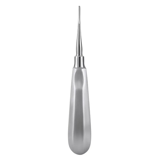 Dental Surgical Instrument Teeth Elevators Straight/Curved 6 Sizes: Stainless steel dental elevator with sleek, ergonomic handle and precise tip for tooth extraction. Professional-grade tool showcasing quality craftsmanship and durability for dental procedures.