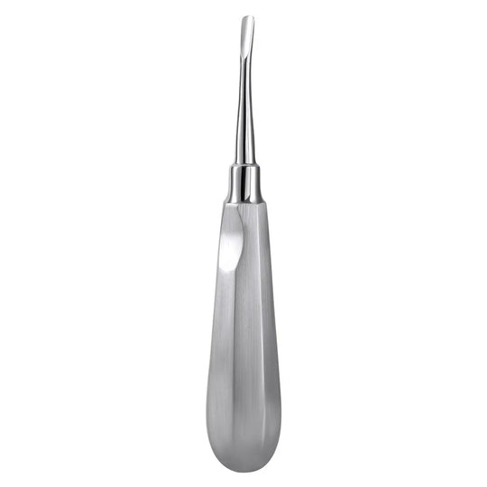 Dental Surgical Instrument Teeth Elevators Straight/Curved 6 Sizes: Stainless steel dental elevator with smooth, elongated handle and narrow tip for precise tooth extraction, available in straight and curved designs for various dental procedures