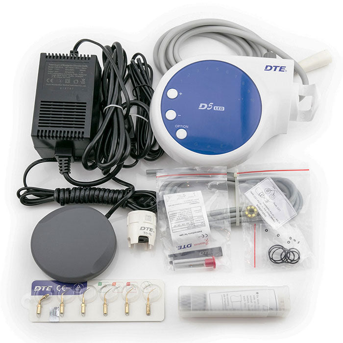 Woodpecker LED Ultrasonic Piezo Scaler DTE D5 Detachable Handpiece 6 Tips Scaling+Perio+Endo Black/Blue/Green/Purple