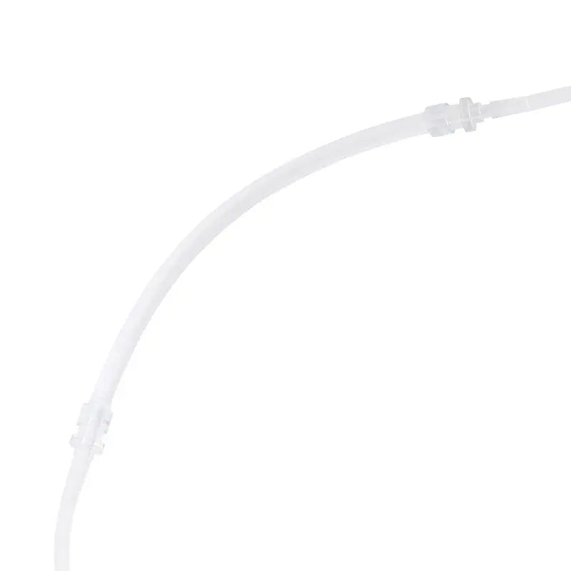 Dental Disposable Surgical Irrigation Tubing: White, flexible plastic tubing with flow regulator for sterile single-use irrigation system in dental surgeries, compatible with various drive units, 273cm long