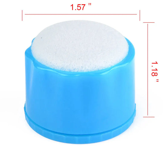 Dental Endodontic Sponge Endo Clean Stand Oval Insert Refill with blue base and white sponge top, measuring 1.57 inches in diameter and 1.18 inches in height, designed for dental procedures and autoclavable up to 135°C