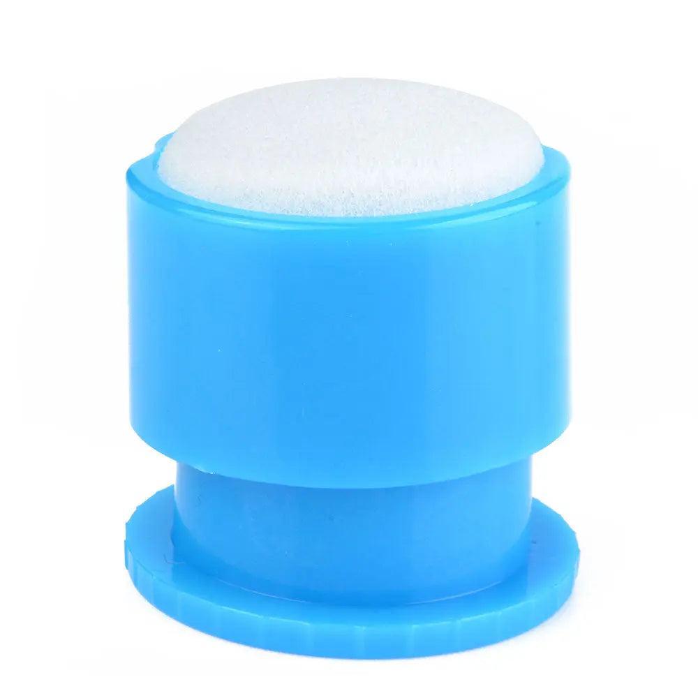 Dental Endodontic Sponge Endo Clean Stand Oval Insert Refill: Blue cylindrical stand with white sponge top, designed for dental procedures. Autoclavable, non-slip silicone base, compact size for easy handling and storage in dental offices.