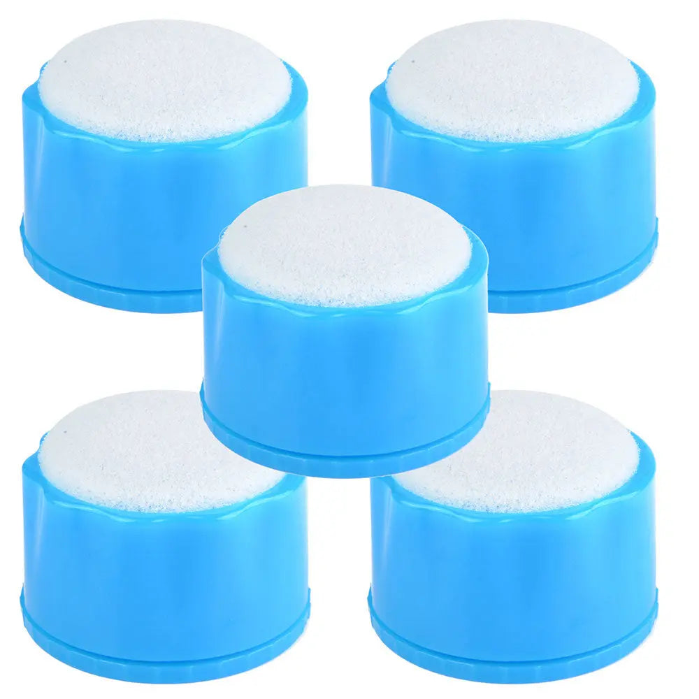 Dental Endodontic Sponge Endo Clean Stand Oval Insert Refill: Five blue cylindrical containers with white sponge tops arranged in a pyramid formation. Autoclavable dental cleaning tools with silicone ring bases for stability.