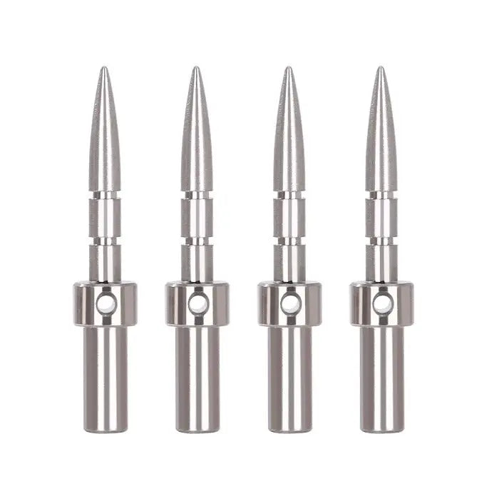 Four stainless steel dental implant parallel pins for Dental Implant Drill Guide Locator Tooth Measuring Ruler Calipers Bone Ridge, used in single and multiple tooth implant procedures, autoclavable and precisely crafted for efficient treatment and comfort