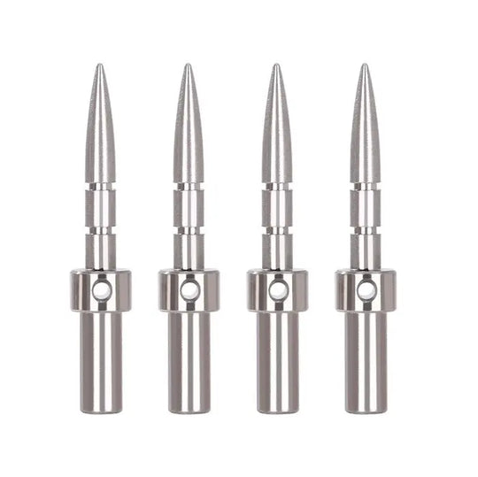 Four stainless steel dental implant parallel pins for Dental Implant Drill Guide Locator Tooth Measuring Ruler Calipers Bone Ridge, used in single and multiple tooth implant procedures, autoclavable and precisely crafted for efficient treatment and comfort