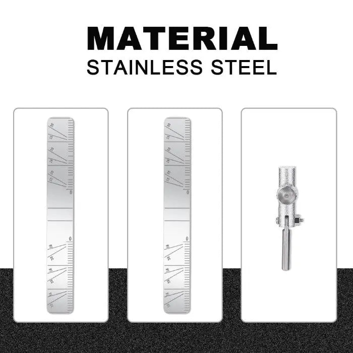 Stainless steel Dental Implant Locating Guide Planting Positioning Locator Angle Ruler Guage set, featuring two precise measurement rulers and one positioning tool for accurate implant placement during dental procedures. Autoclavable and durable professional dental equipment.