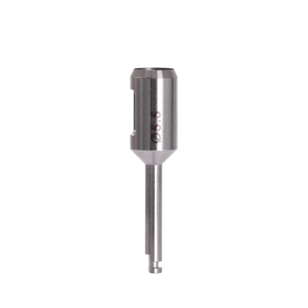 Dental Implant Tissue Punch Stainless Steel Φ 5.5 - Cylindrical surgical instrument with long shaft and engraved markings, used for precise tissue removal in dental implant procedures, autoclavable and compatible with low-speed handpieces