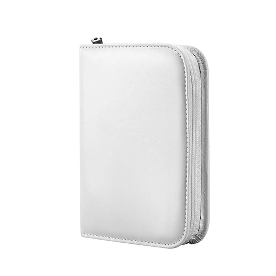 White PU leather case for Dental Luxating Lift Elevator Curved Root Elevator Dental Surgical Screwdriver set, featuring zippered closure and compact design for convenient storage and transport of dental instruments