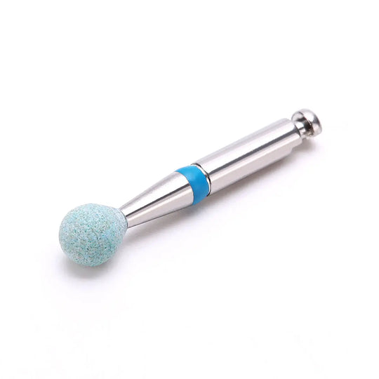 Dental Polishing Ceramic Diamond Grinder Zirconia Porcelain Polish Blue with stainless steel handle and blue ceramic ball tip for efficient dental polishing and grinding, isolated on white background