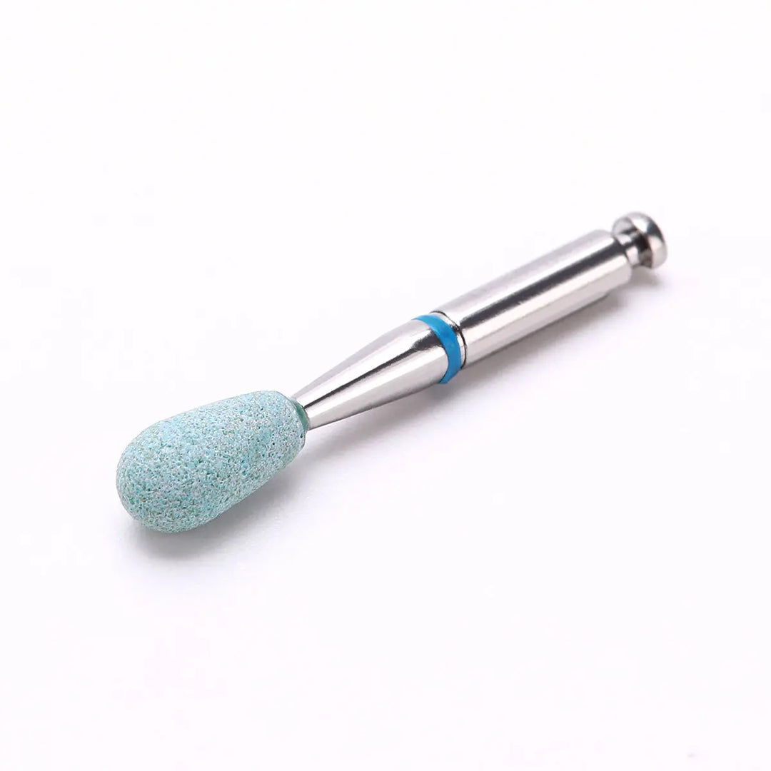 Dental Polishing Ceramic Diamond Grinder Zirconia Porcelain Polish Blue with silver metal handle and light blue diamond-coated polishing tip for efficient dental grinding and polishing