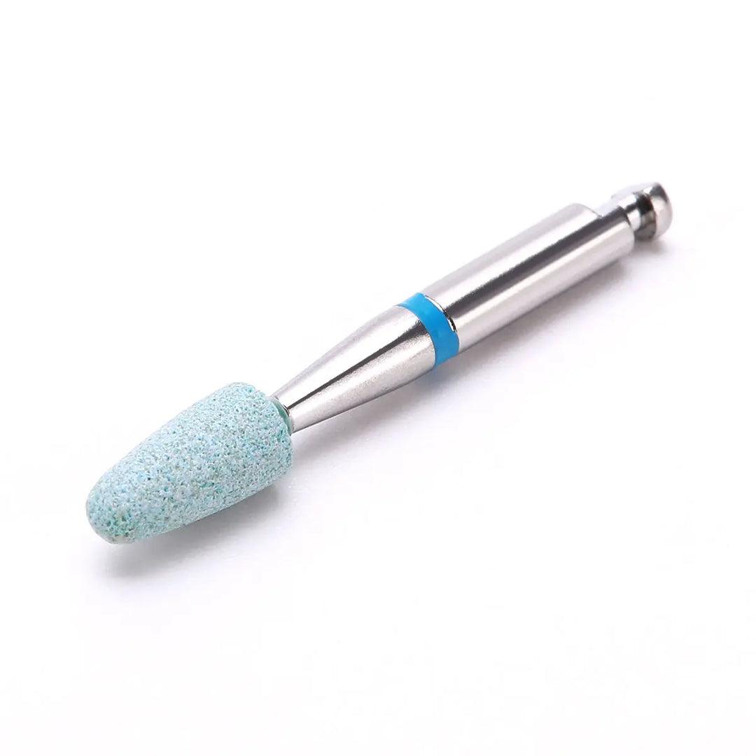 Dental Polishing Ceramic Diamond Grinder Zirconia Porcelain Polish Blue with silver metal handle and light blue abrasive tip for efficient grinding and polishing of dental materials