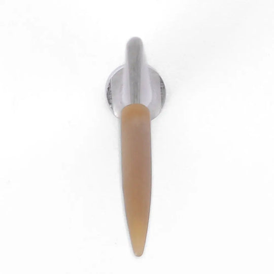 Dental Scaler Tip Periodontal Implant Cleaning Tip PD90: Close-up view of a beige peek tip attached to a silver metal base, designed for gentle and efficient implant cleaning with minimal abrasion, compatible with various ultrasonic scaler brands.