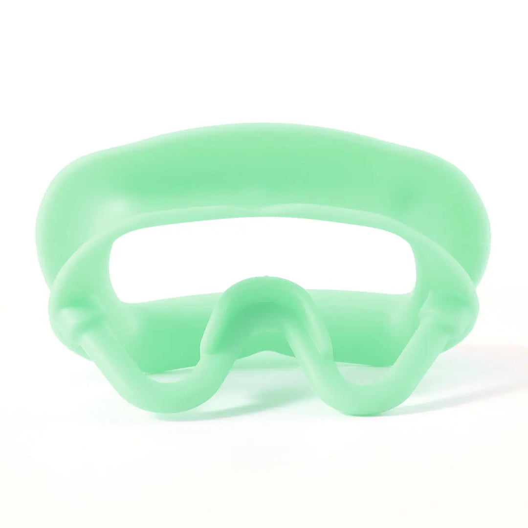 Dental Soft Mouth Opener Orthodontic 3D Intraoral Lip Cheek Retractor in mint green silicone, featuring a curved design with openings for lips and cheeks, ideal for dental examinations and procedures