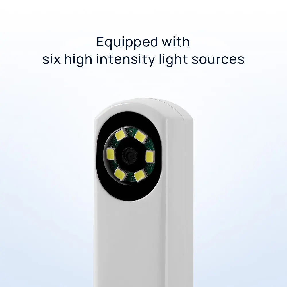 Dental USB Intraoral Camera with 6 LED high intensity light sources, showcasing the illumination feature of the device for clear dental imaging and examination