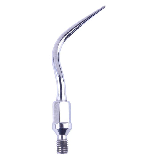 Dental Ultrasonic Air Scaler Scaling Handpiece Tips GK6: Shiny stainless steel dental tool with curved tip and threaded base for Kavo SONICflex air scaler handpieces, used for removing calculus in dental procedures