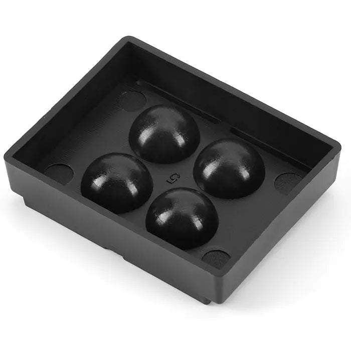 Dental Veneer Storage Box with 4 round compartments, black plastic case for teeth patch, denture retainer, and molar storage. Durable design for temperature isolation and air permeability. Ideal for dental professionals and patients.