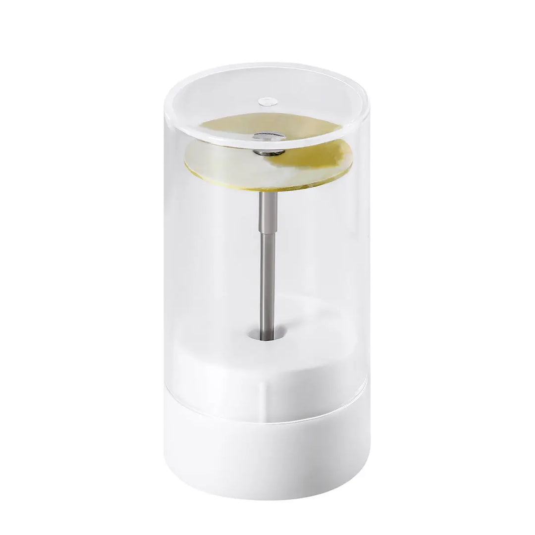 Dental Rubber Diamond Polisher Wheel Disc for Porcelain in transparent cylindrical case, showcasing yellow fine grit disc attached to metal shank, designed for efficient polishing of dental restorations