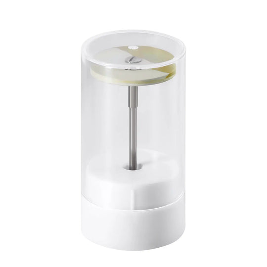 Dental Rubber Diamond Polisher Wheel Disc For Porcelain in transparent container, showcasing yellow fine grit disc mounted on metal shank, designed for efficient porcelain and zirconia restoration polishing