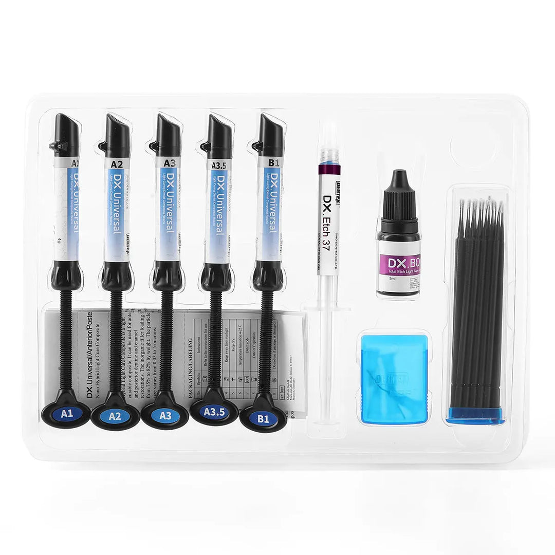 Light Cure Hybrid Dental Resin Composite 5 Syringe Kit A1 A2 A3 A3.5 B1 MediFocal