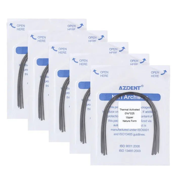 Thermal Active NiTi Archwire Natural Form Rectangular 0.014 x 0.025 Upper 10pcs/Pack MediFocal