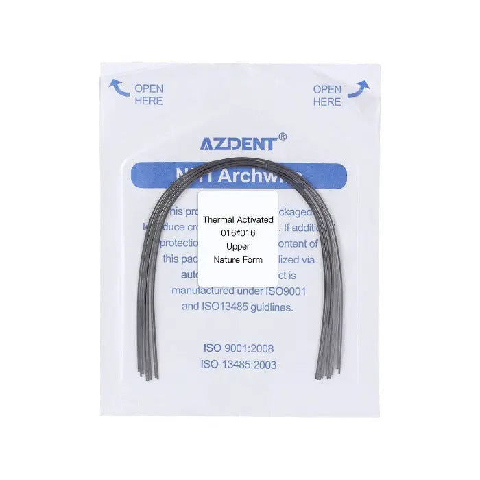 Thermal Active NiTi Archwire Natural Form Rectangular 0.016 x 0.016 Upper 10pcs/Pack MediFocal