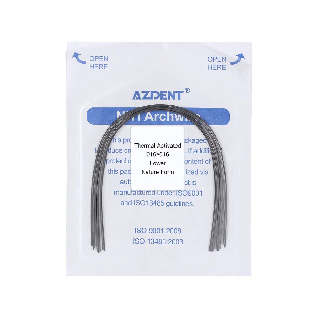 Thermal Active NiTi Archwire Natural Form Rectangular 0.016 x 0.016 Lower 10pcs/Pack MediFocal