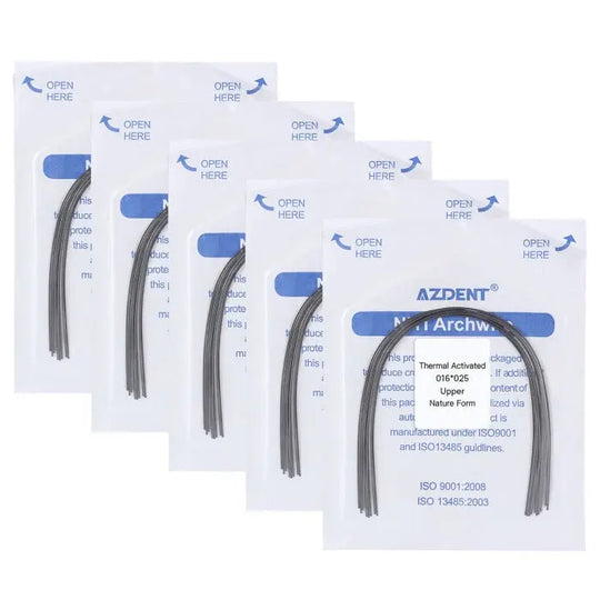 Thermal Active NiTi Archwire Natural Form Rectangular 0.016 x 0.025 Upper 10pcs/Pack MediFocal