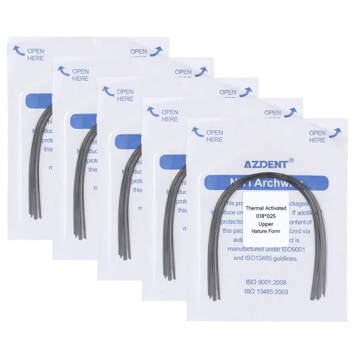 Thermal Active NiTi Archwire Natural Form Rectangular 0.018 x 0.025 Upper 10pcs/Pack MediFocal