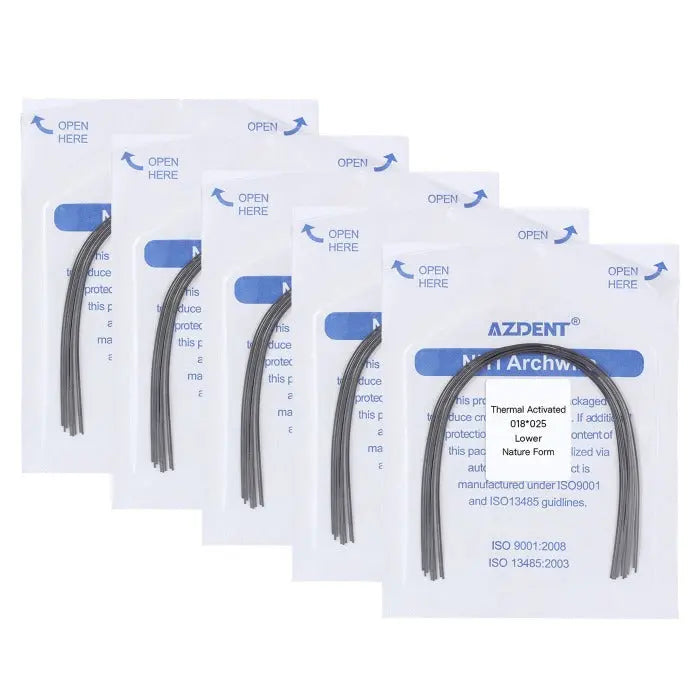 Thermal Active NiTi Archwire Natural Form Rectangular 0.018 x 0.025 Lower 10pcs/Pack MediFocal