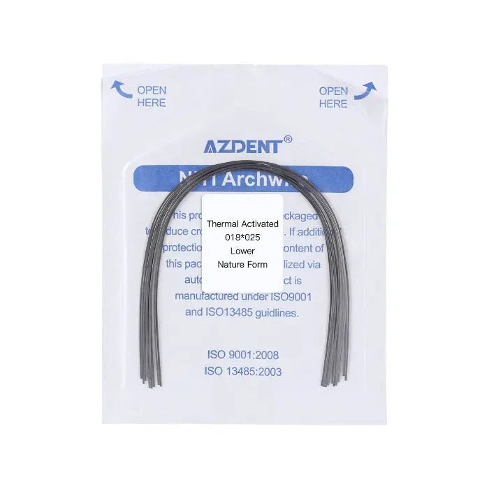 Thermal Active NiTi Archwire Natural Form Rectangular 0.018 x 0.025 Lower 10pcs/Pack MediFocal