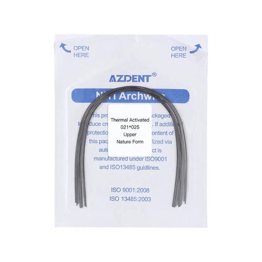 Thermal Active NiTi Archwire Natural Form Rectangular 0.021 x 0.025 Upper 10pcs/Pack MediFocal