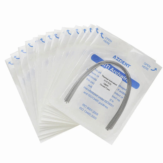 Thermal Active NiTi Archwire Ovoid Form Rectangular 0.014 x 0.025 Upper 10pcs/Pack MediFocal