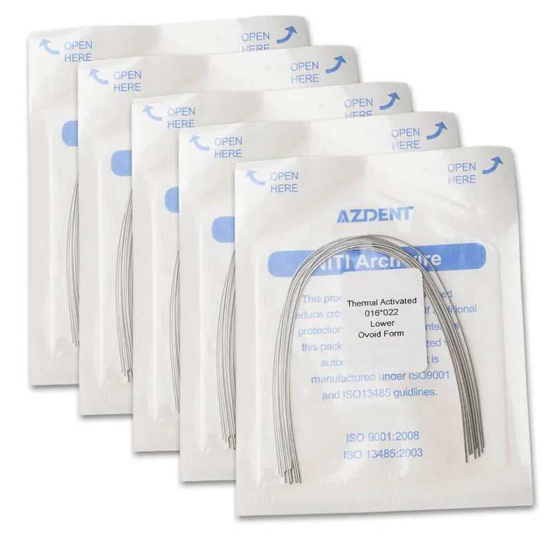 Thermal Active NiTi Archwire Ovoid Form Rectangular 0.016 x 0.022 Lower 10pcs/Pack MediFocal