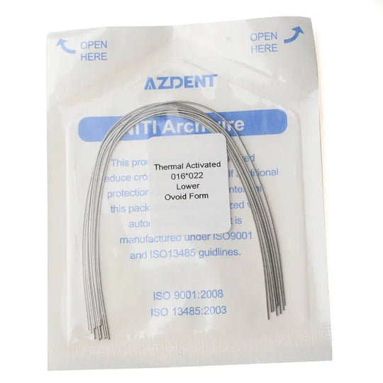 Thermal Active NiTi Archwire Ovoid Form Rectangular 0.016 x 0.022 Lower 10pcs/Pack MediFocal