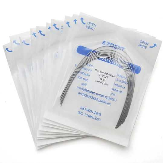 Thermal Active NiTi Archwire Ovoid Form Rectangular 0.018 x 0.025 Upper 10pcs/Pack MediFocal