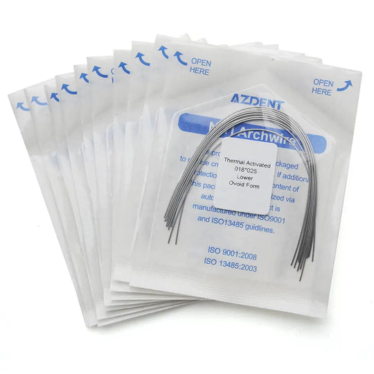 Thermal Active NiTi Archwire Ovoid Form Rectangular 0.018 x 0.025 Lower 10pcs/Pack MediFocal