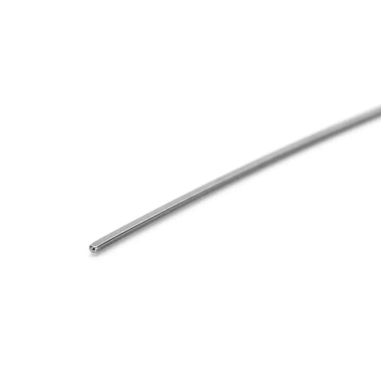 Arch Wire TMA Beta Ti-Mo Alloy Ovoid Rectangular 0.016 x 0.022 Upper 1pc/Pack - Slender, silver-colored orthodontic wire made of titanium-molybdenum alloy, featuring a rectangular cross-section and ovoid shape for upper teeth alignment in dental procedures