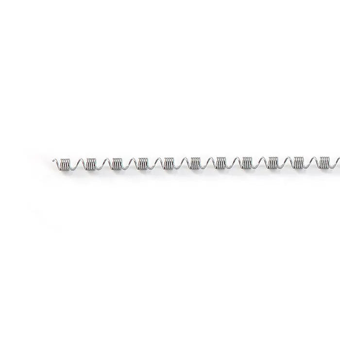 Dental Orthodontic NI-TI Open and Closed Distalized Spring 190mm 0.008/0.010/0.012 1pc/Pack: Close-up of a thin, coiled metal wire spring with consistent spacing between coils, used in orthodontic treatments for precise dental adjustments