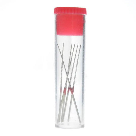 5 Packs Dental Endodontic U Files Niti For Root Cleaning #15-40 6pcs/Pack displayed in clear plastic tube with red cap. Multiple thin metal files visible inside, used for precise dental procedures and root canal treatments.