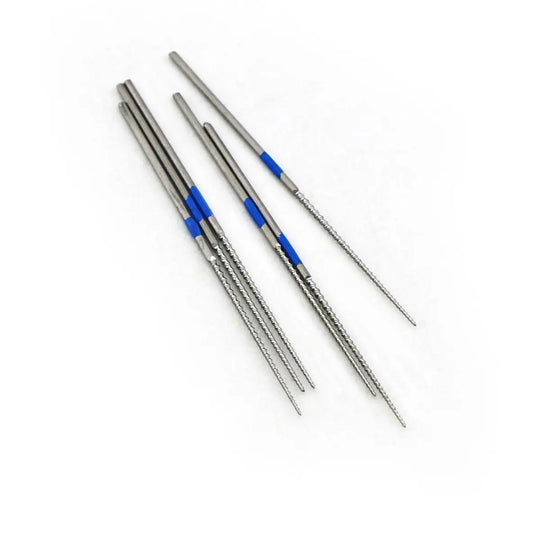 5 Packs Dental Endodontic U Files Niti For Root Cleaning #15-40 6pcs/Pack: Stainless steel dental files with blue handles, varying in thickness, for precise root canal cleaning and treatment. Professional-grade endodontic instruments displayed on white background.