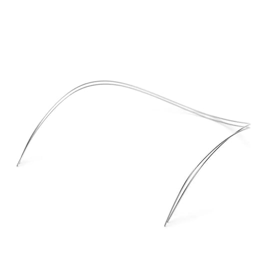 Arch Wire NiTi Reverse Curve True Form Round 0.018 Upper 2pcs/Pack: Curved orthodontic wire made of super elastic NiTi alloy, designed for upper teeth alignment. Smooth, round shape with reverse curve for enhanced treatment and constant elasticity.