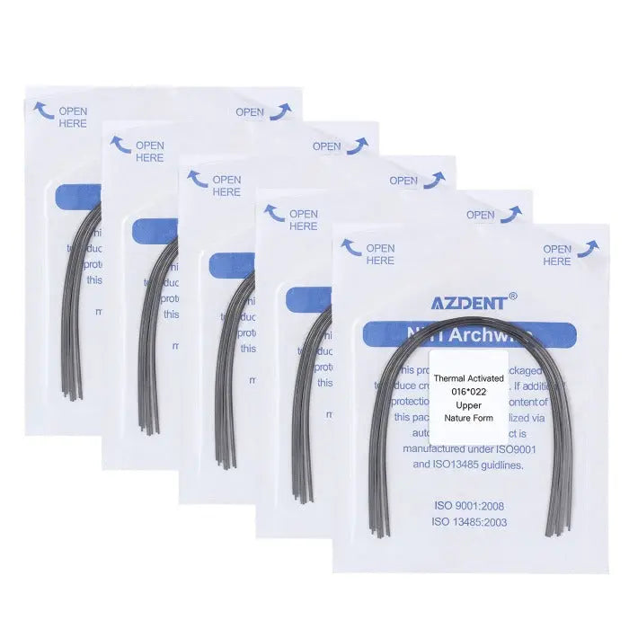 Thermal Active NiTi Archwire Natural Form Rectangular 0.016 x 0.022 Upper 10pcs/Pack - MediFocal